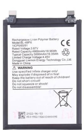INFINIX HOT 30i X669 X669C Smart 7 X6515 8 PRO X6525B Smart8 Smart7 X6525 NX  BL-49NX 5000mAh
