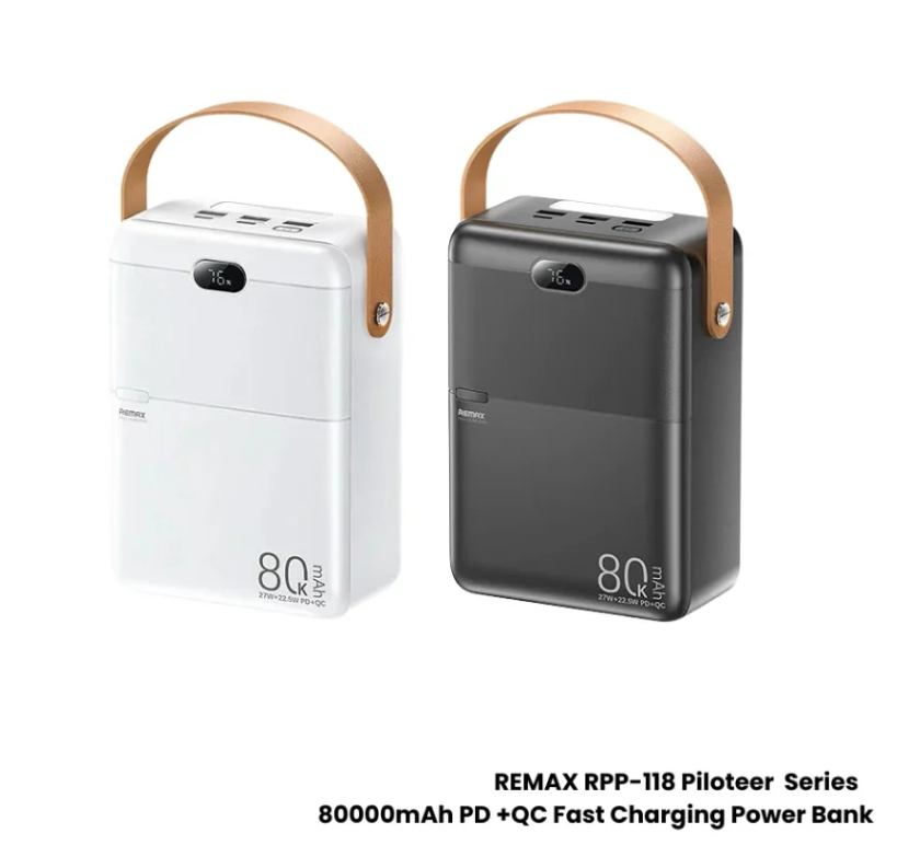 REMAX RPP-118 Piloteer Series 80000mAh PD+QC Fast Charging Power bank (PD 27W+QC 22.5W)