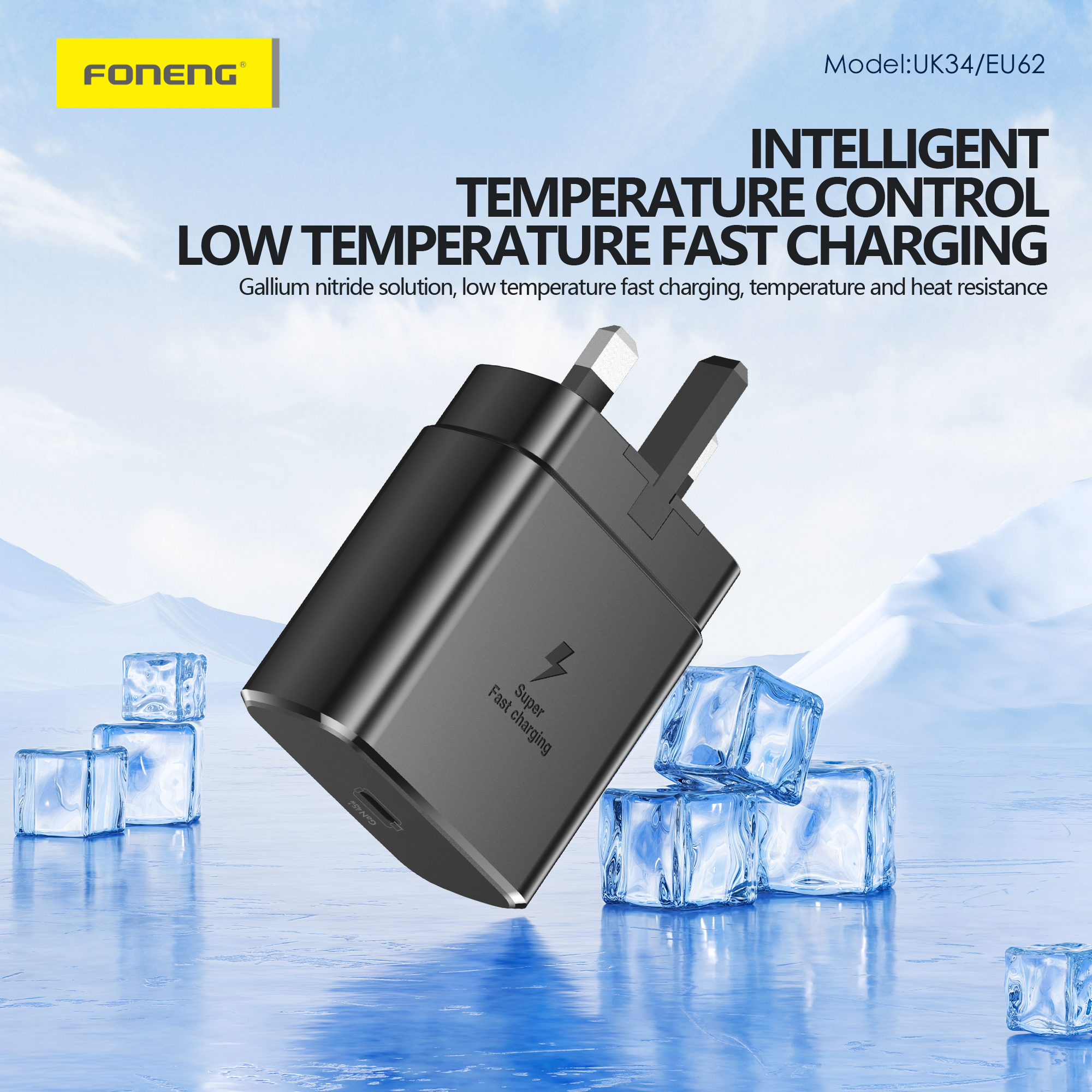 FONENG UK34 USB-C GaN Charger (45W)-SINGLE